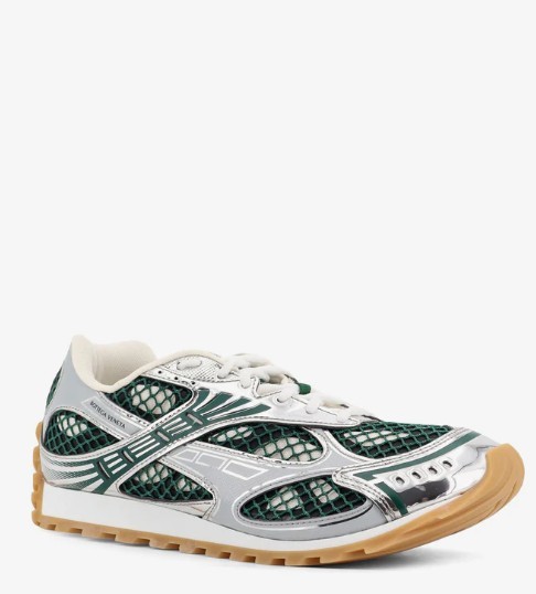 Bottega Veneta Dynamic Orbit Sneakers Featuring Mesh Panels In Green