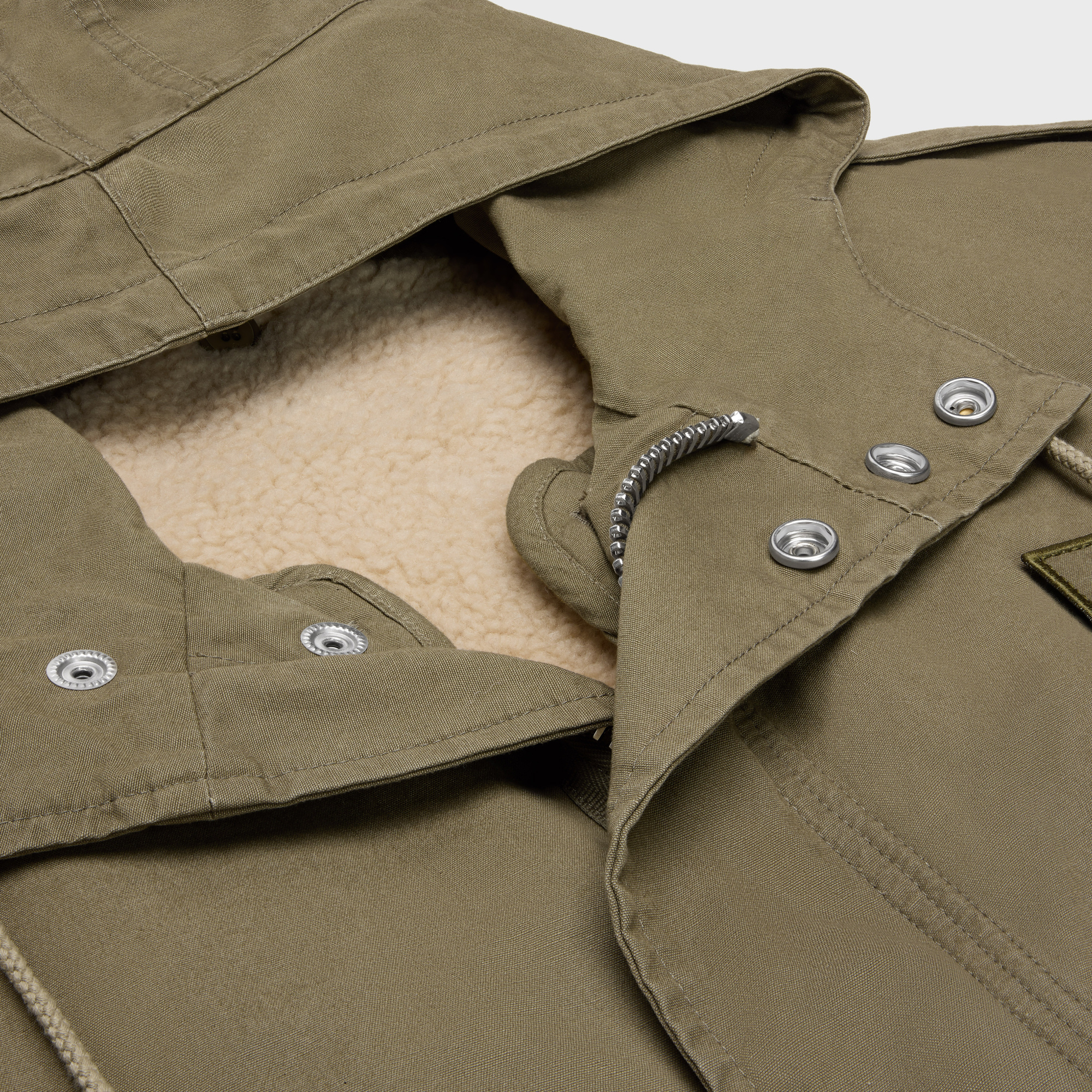 Celine Long-sleeved Parka Coat In Green