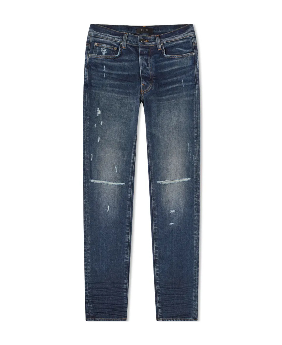 AMIRI RIPPED-DETAIL STRAIGHT-LEG JEANS