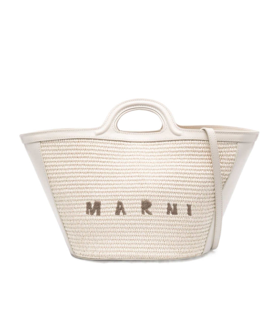 Marni Woven Cotton Handbag With Structured Silhouette In Nude