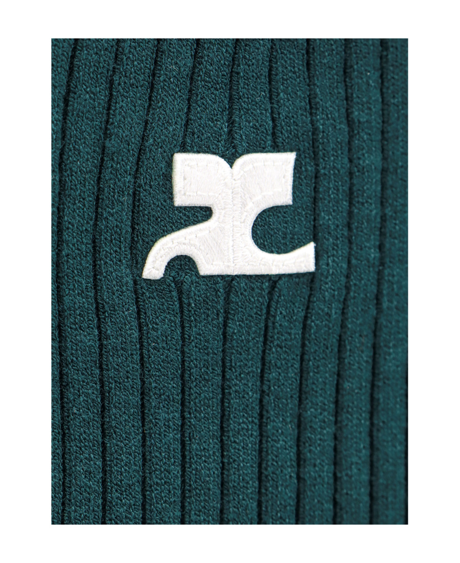 Shop Courrèges Ribbed-knit Tank Top In Blue
