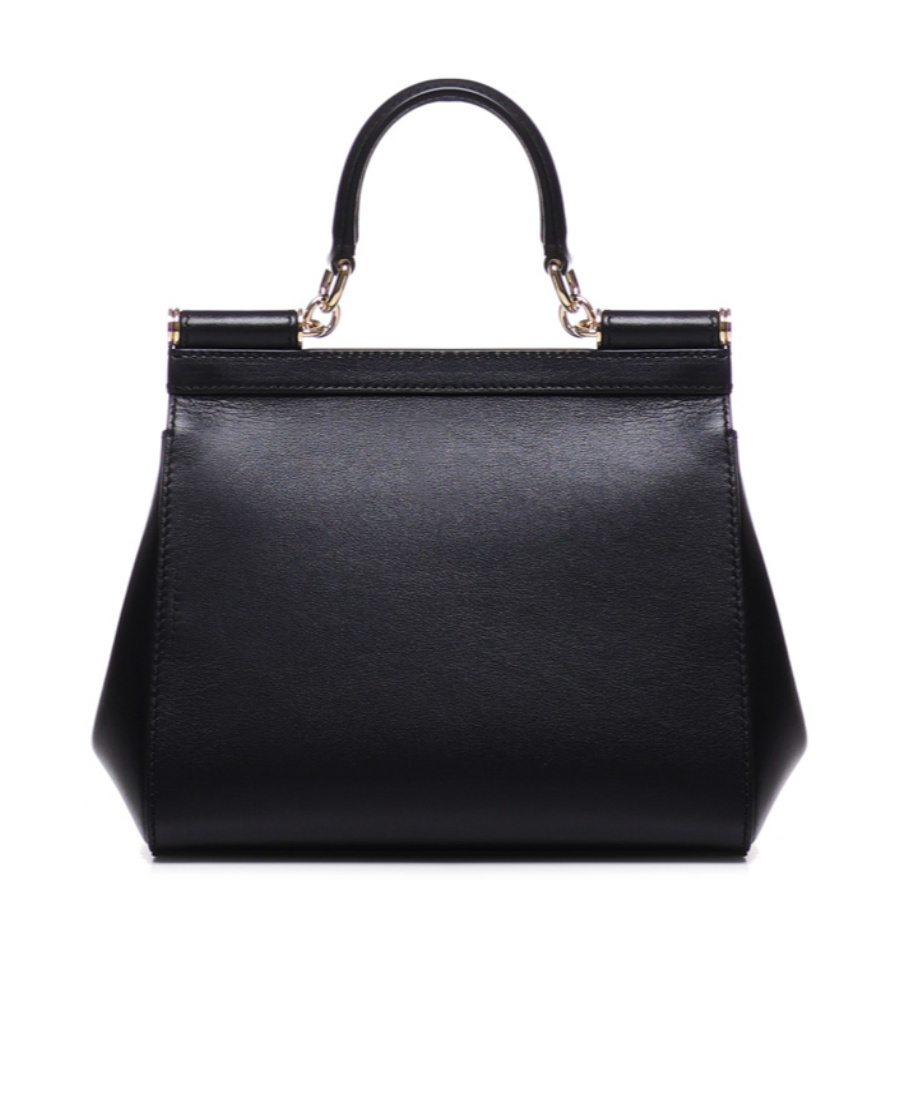 Dolce & Gabbana Sicily Leather Tote Bag In Black