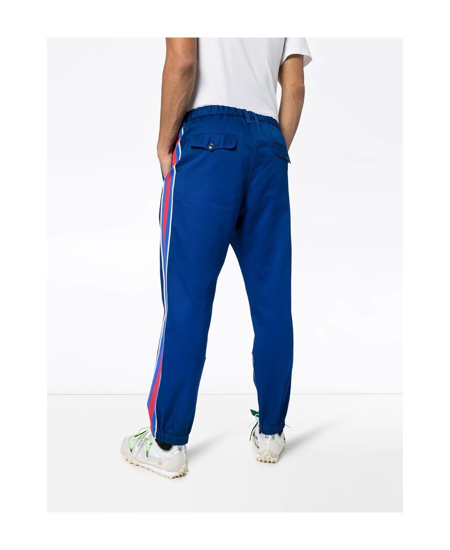 Gucci Side-stripe Track Pants In Blue