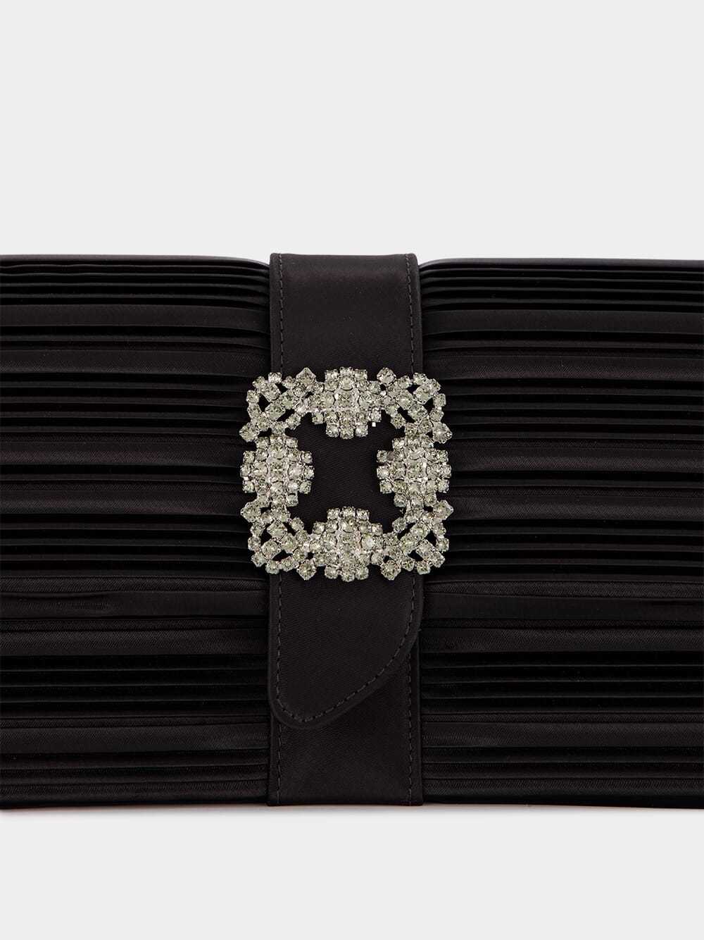 Manolo Blahnik Flap Shoulder Bag In Black