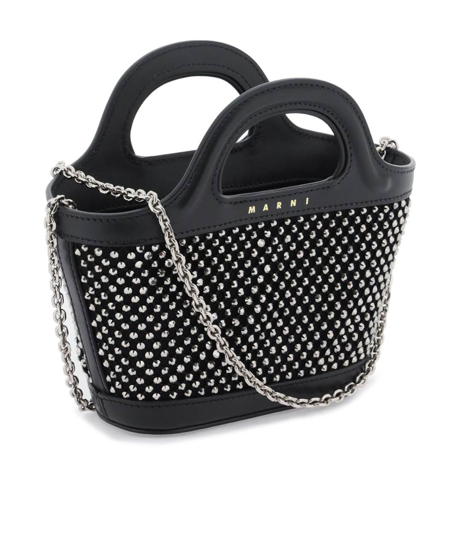 Marni Studded Leather Crossbody Bag In Black