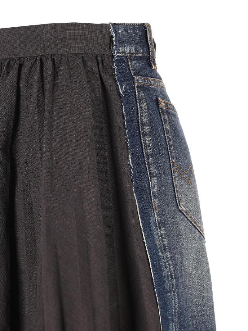 Balenciaga Low-waist Pleated Midi Skirt In Black