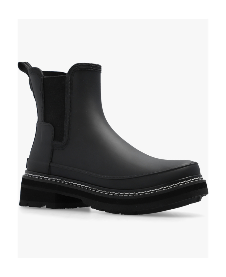 Hunter Logo Short Boots In Black