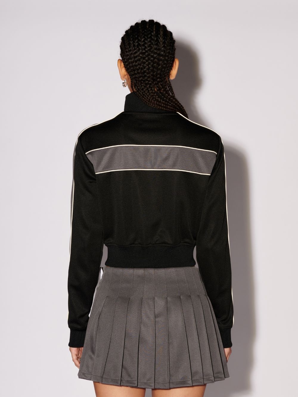 Shop Ambush Zip-up Striped Sweatshirt In Black