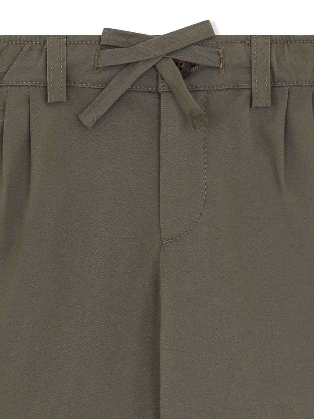 Dolce & Gabbana Drawstring-waist Cotton Shorts In Green