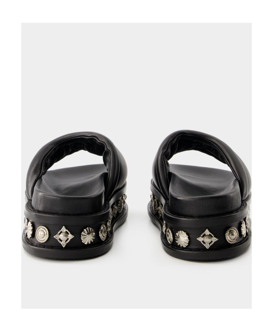 Shop Toga Pulla Studded Padded Sandals In Black