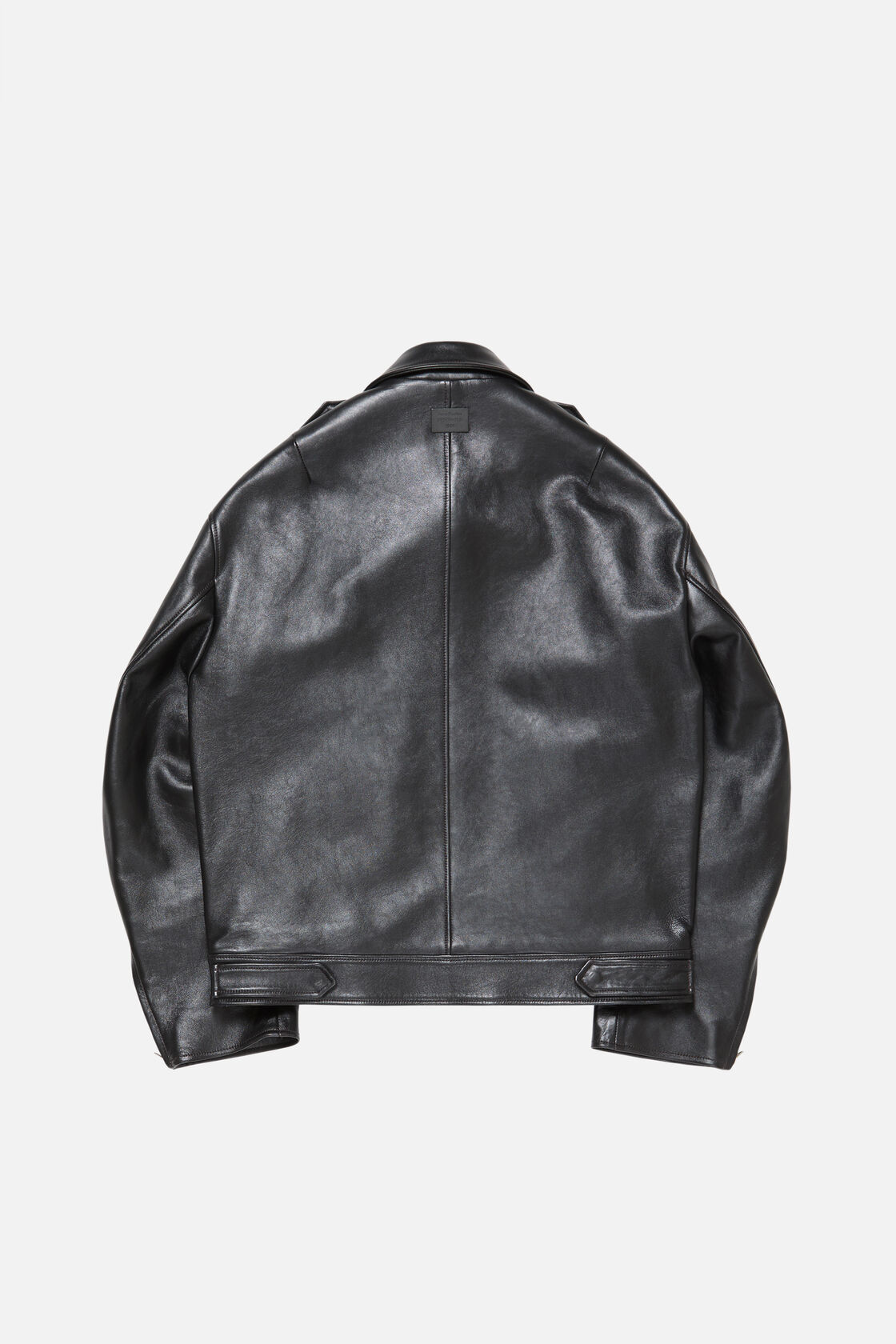Acne Studios Leather Jacket With Belted Waist And Epaulettes In Black