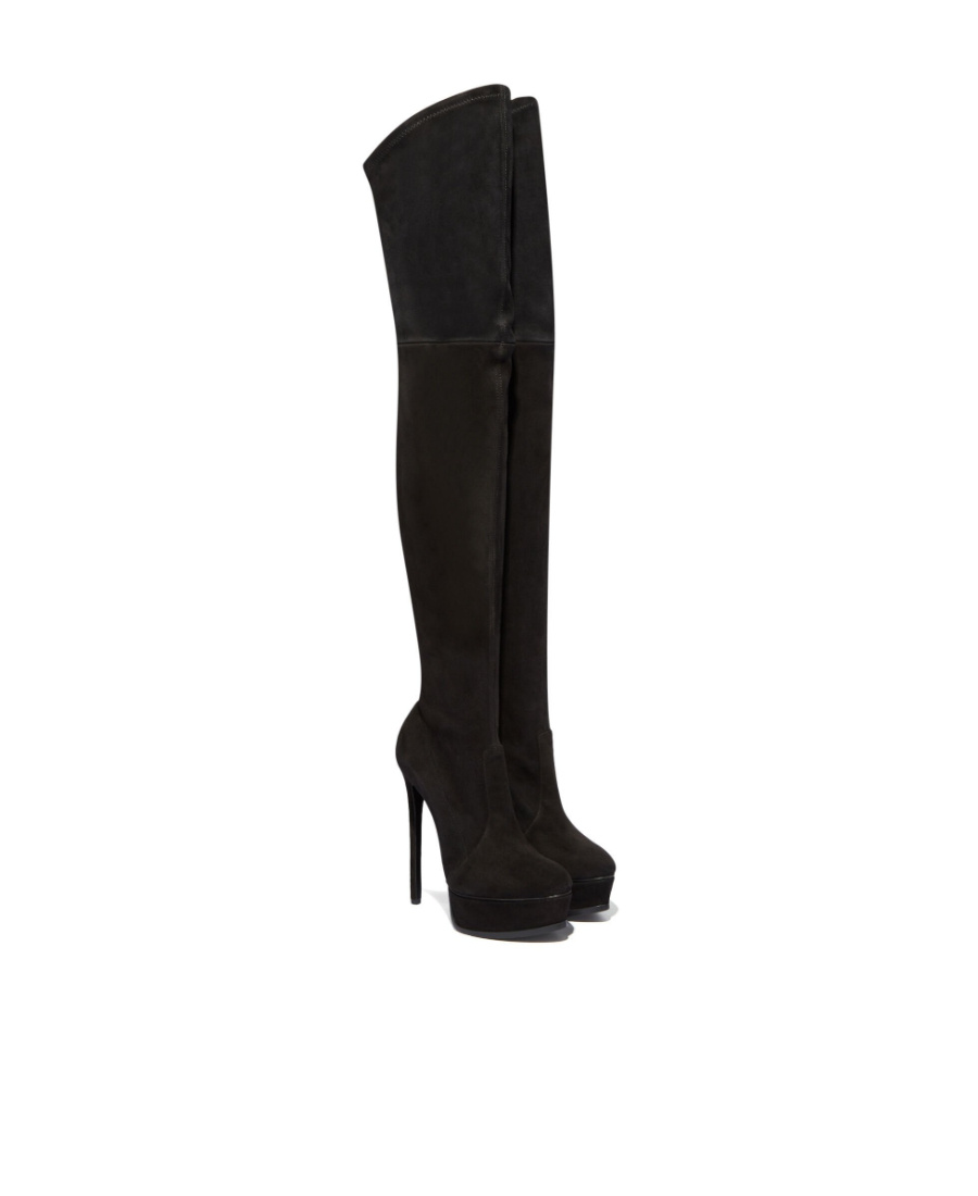 Casadei Over The Knee Stiletto Boots In Black