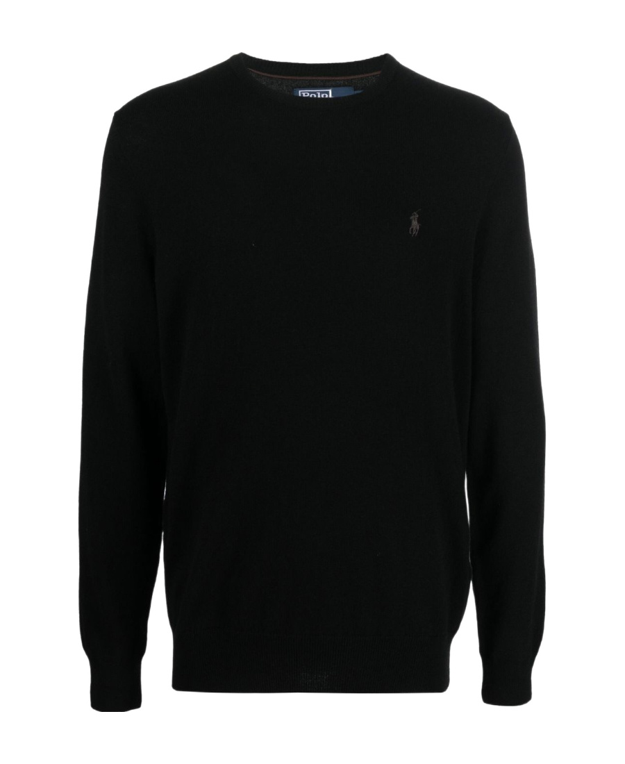 Shop Polo Ralph Lauren Polo Pony Motif Sweater In Black