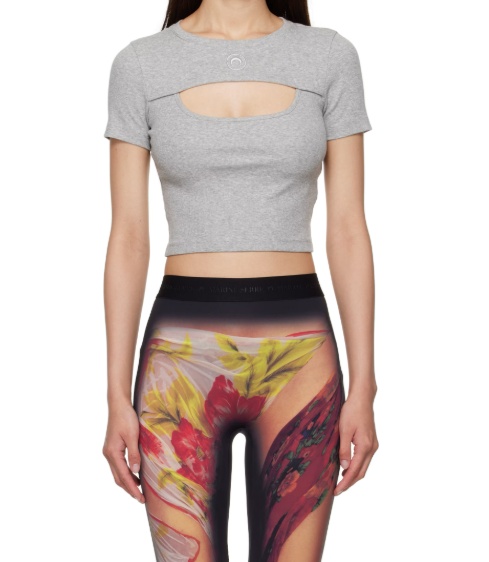 Marine Serre Elastical Rib Knit T-shirt