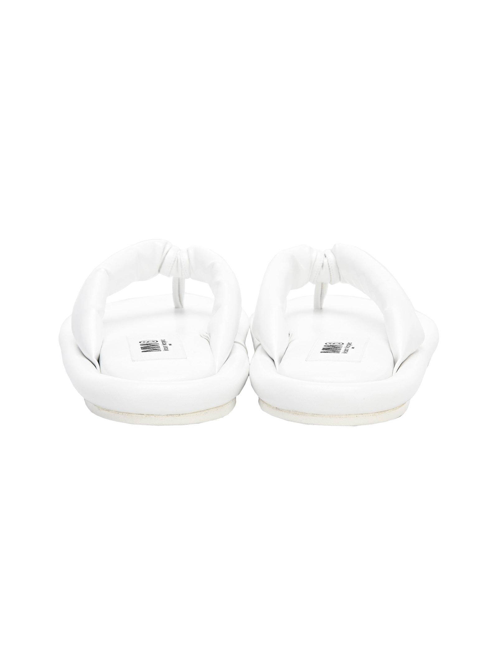 Mm6 Maison Margiela Padded Leather Flip-flops In White