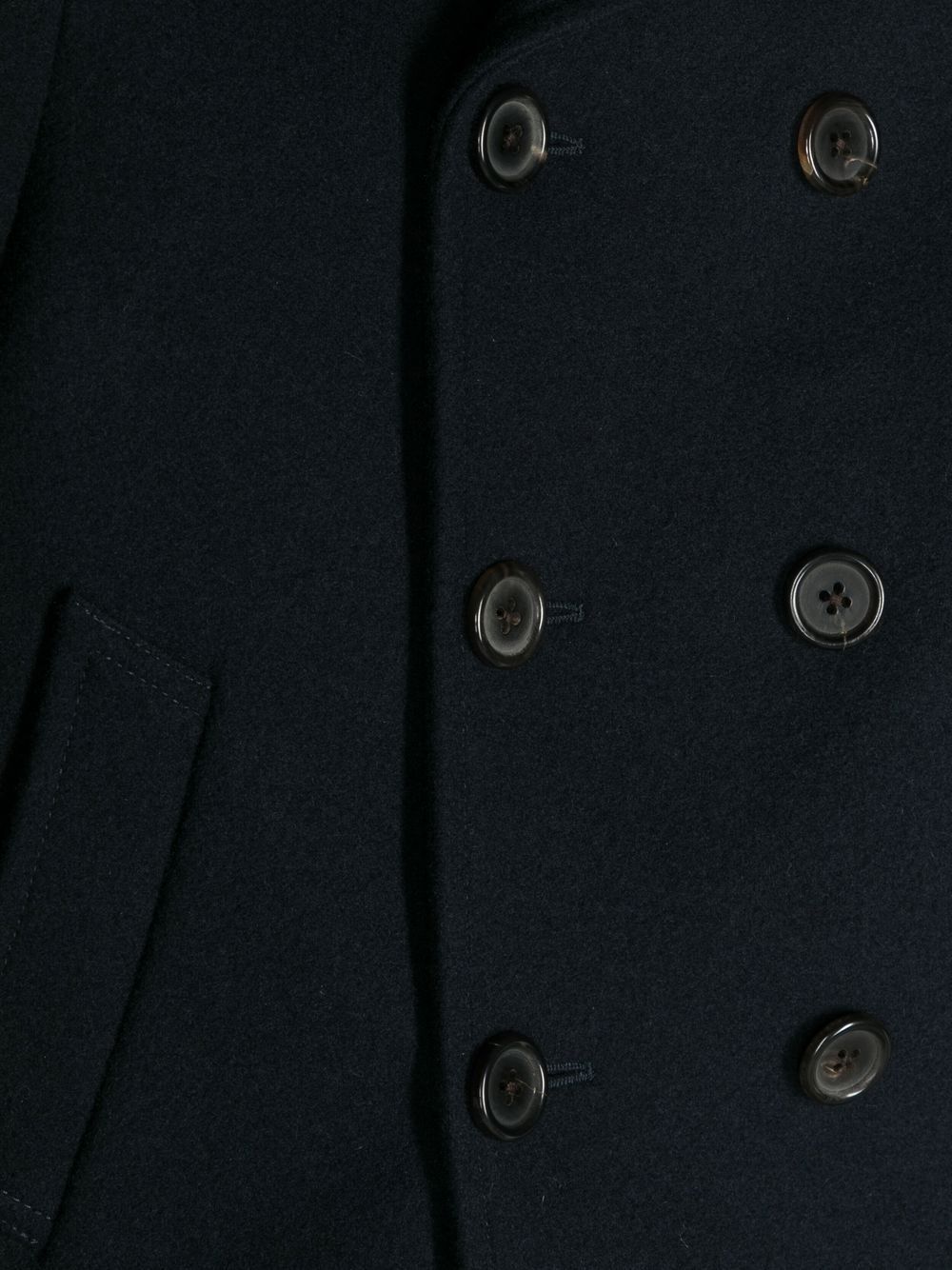 Thom Browne Double-breasted Peacoat In Black