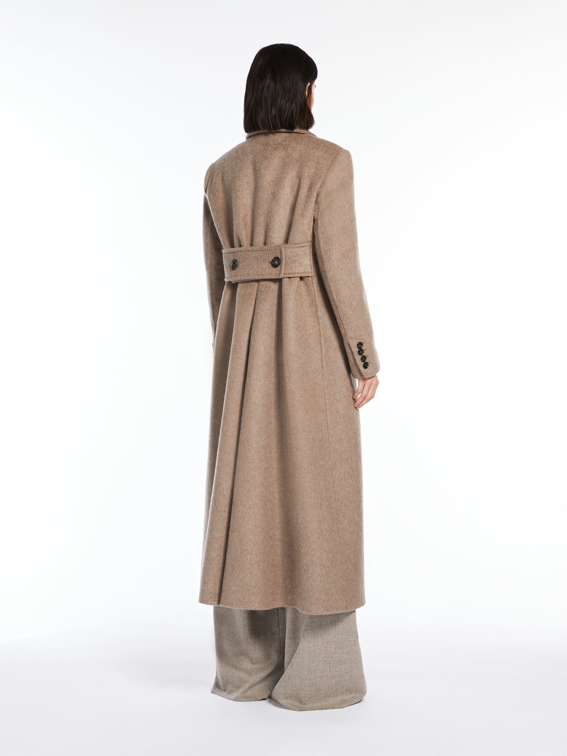 Max Mara Double-breasted Cashmere Blend Coat In Brown