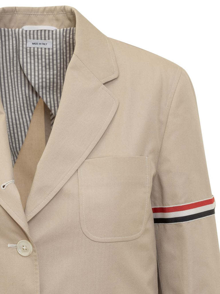 Thom Browne Cropped Sack Patch Pocket Sportcoat Blazer In Nude
