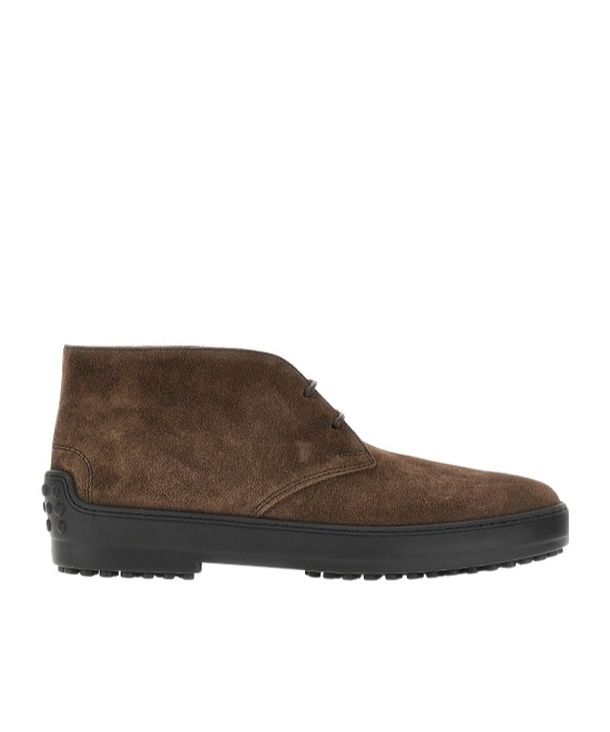 Tod's Suede Gommino Desert Boots Shoes In Brown