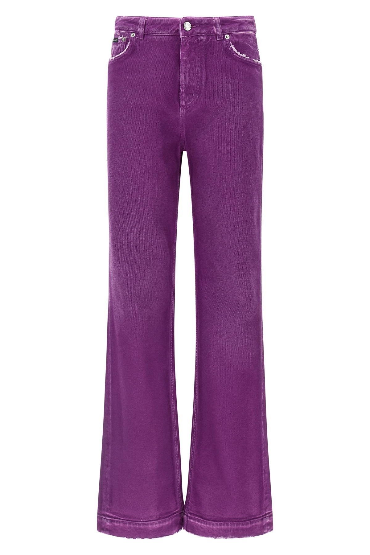 Dolce & Gabbana Flared Leg Trousers Rivet Accents In Purple