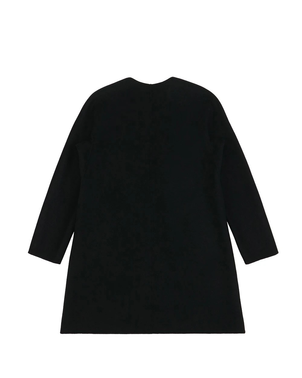 Max Mara Long Sleeved Coat With Round Neck In Black