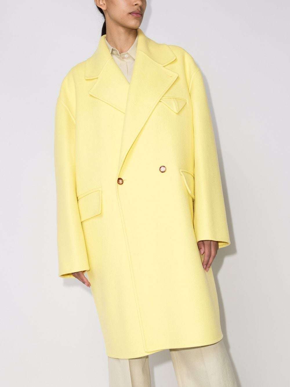 Bottega Veneta Double-breasted Cashmere Coat In Nude