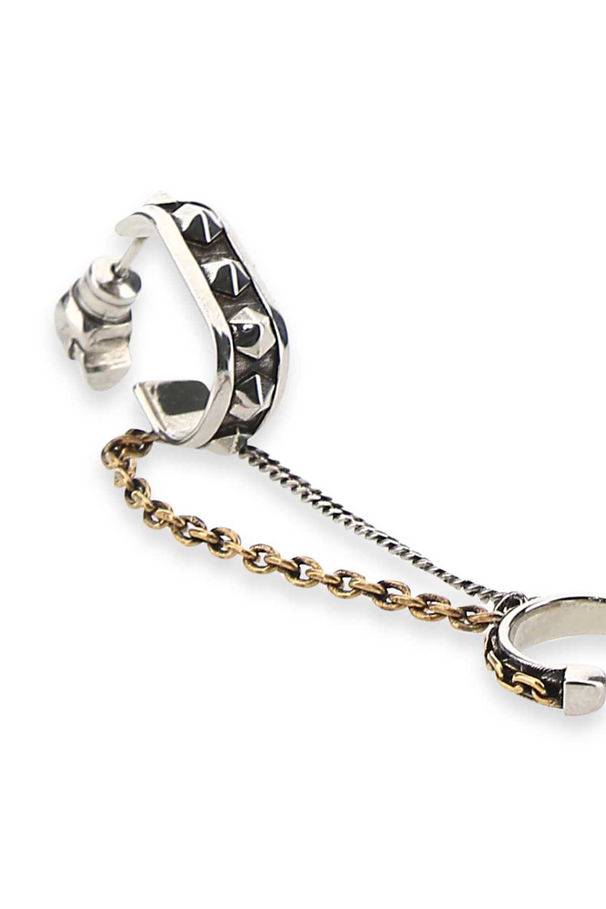 Alexander Mcqueen Skull Chain-detail Drop Earring In White