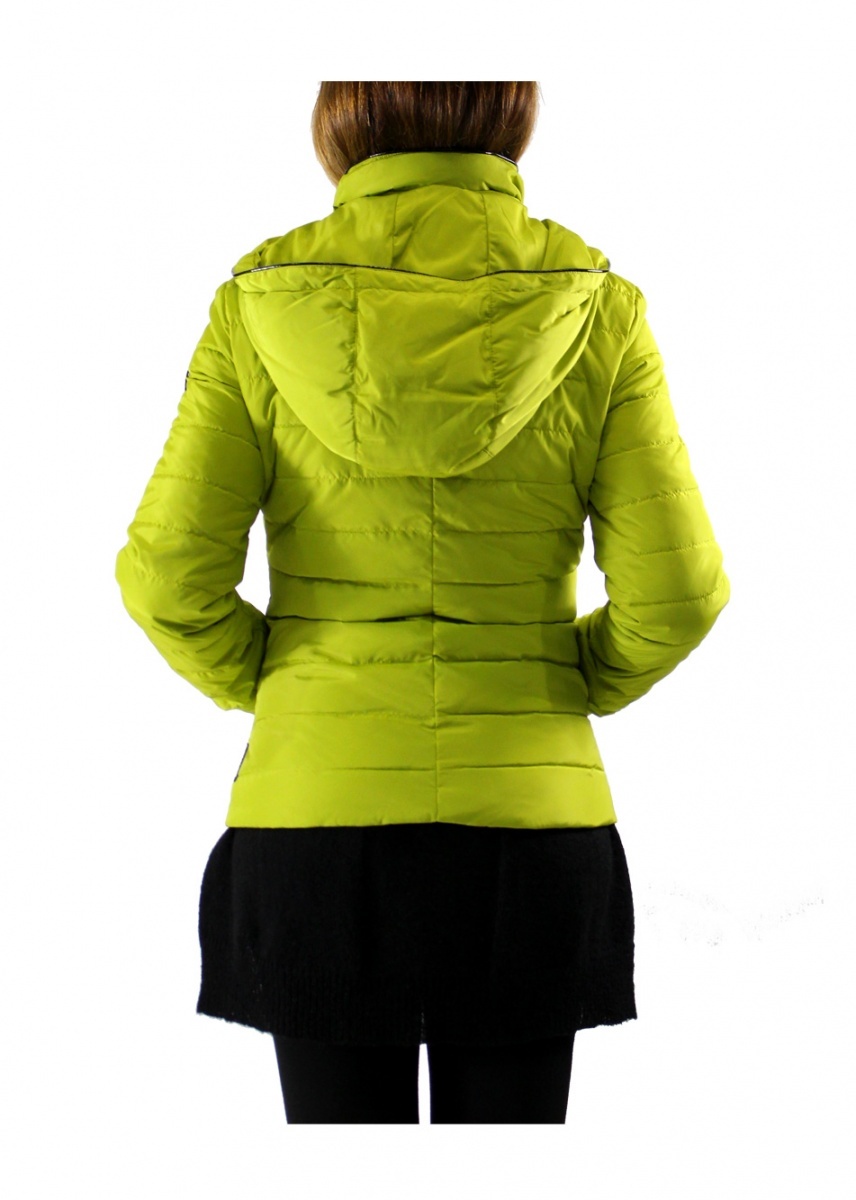 Armani Jeans Logo Hooded Down Jacket In Green