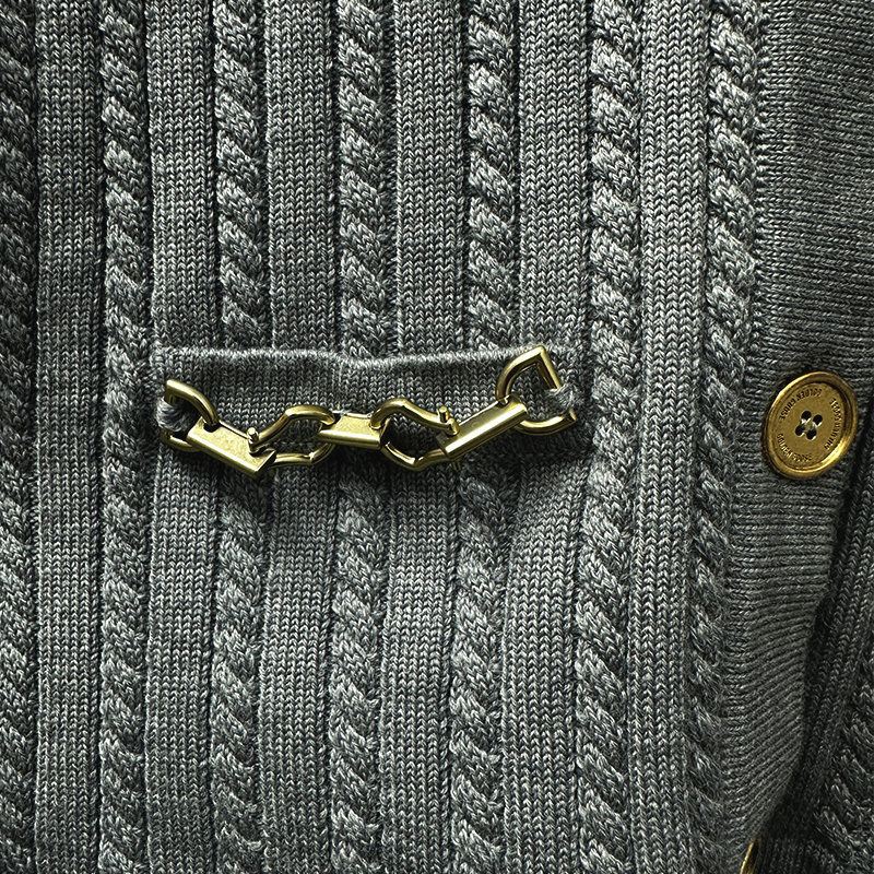Golden Goose Cable-knit Chain-detail Vest In Black