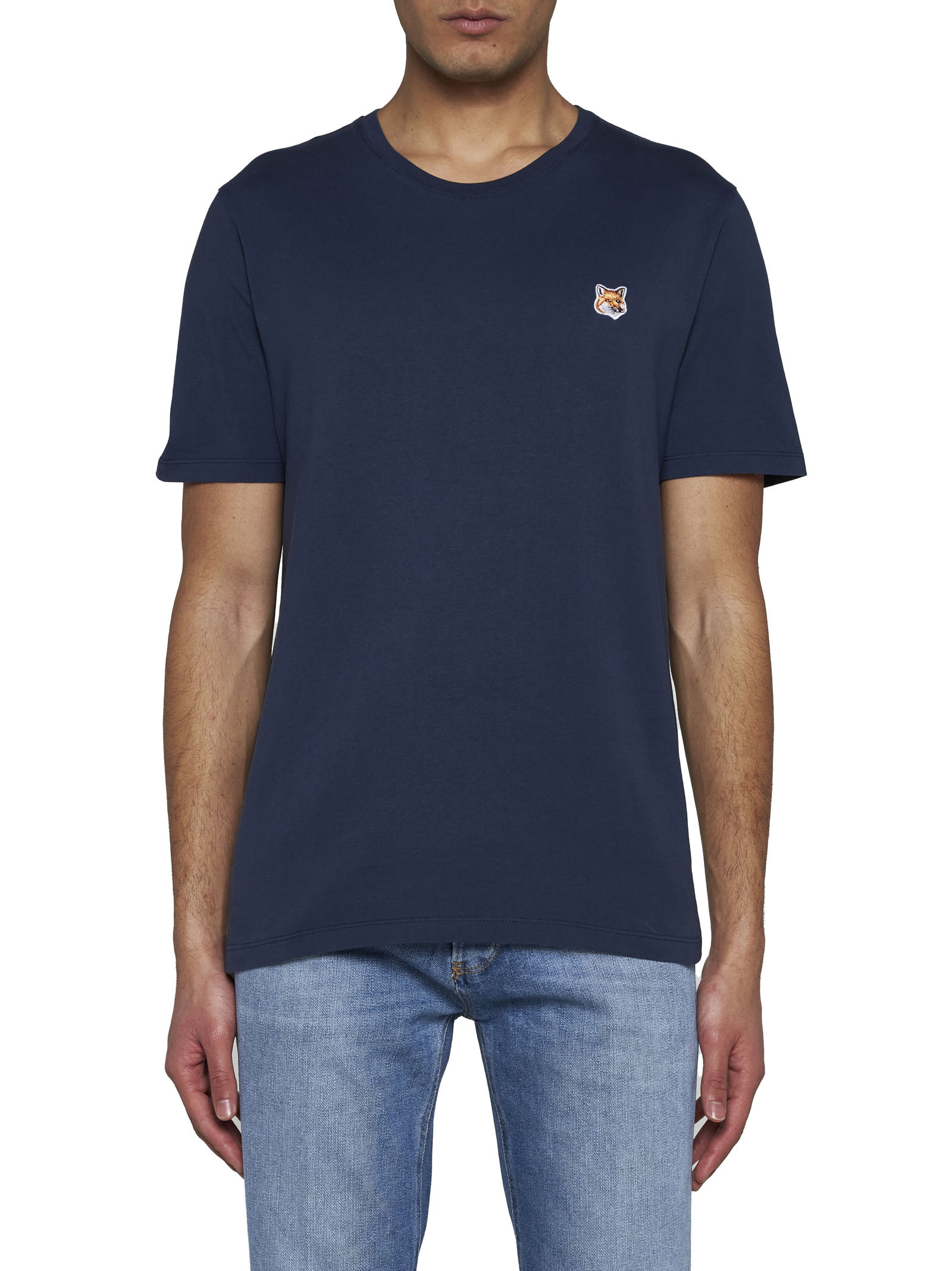 MAISON KITSUNÉ MAISON KITSUNÉ FOX HEAD PATCH CREWNECK T-SHIRT