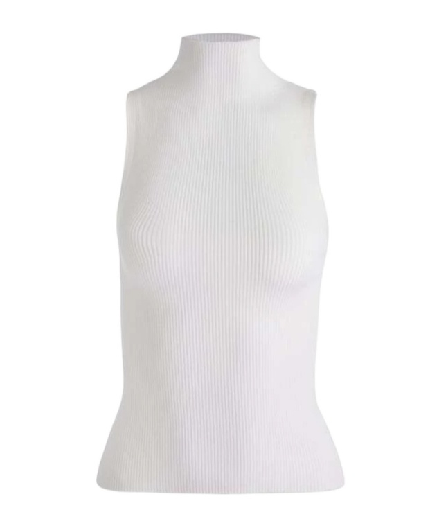 Alice And Olivia Sleeveless Vest In Soft White