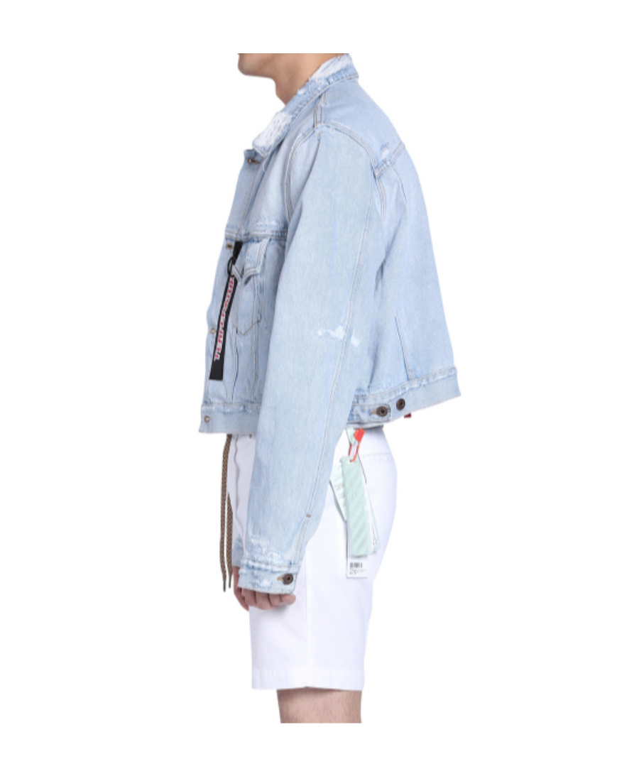Off-white Label Denim Jacket In Blue