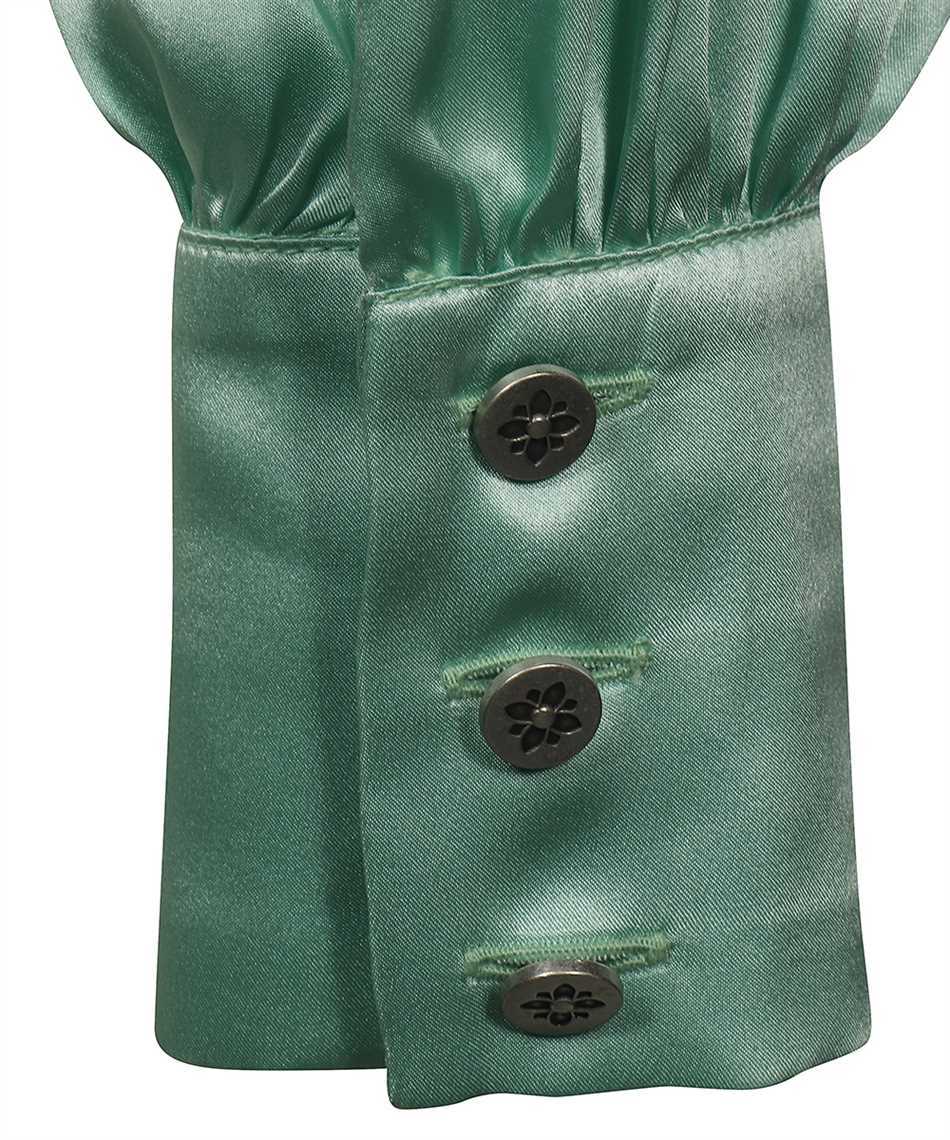 John Richmond Ruffled Silk Cropped Shirt In Green
