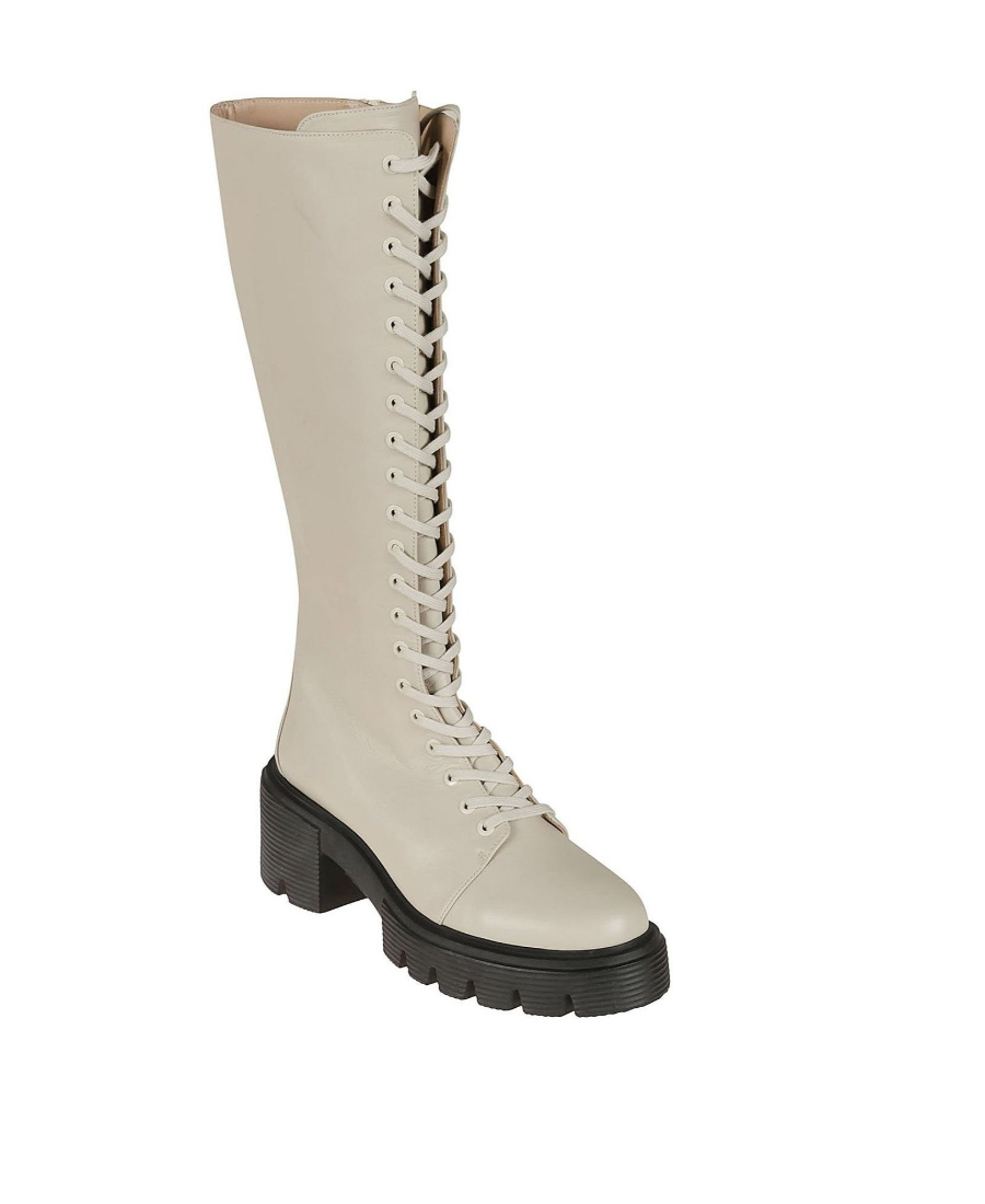 Stuart Weitzman Lace-up Detail Boots In Nude