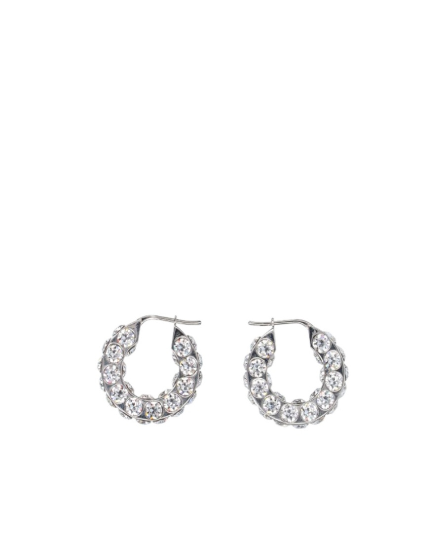 Amina Muaddi Crystal Decorated Ring Earrings In Gray