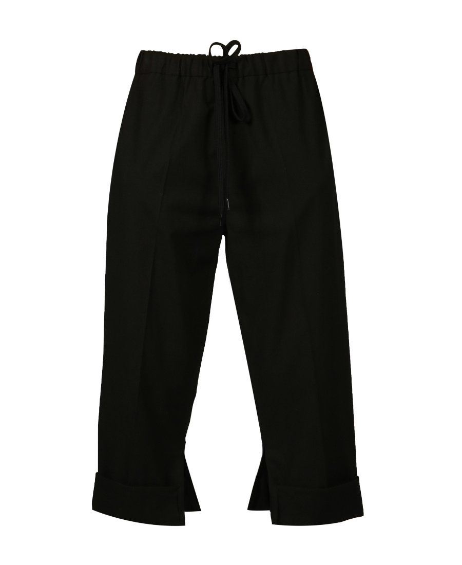 Mm6 Maison Margiela Slit-detail Cropped Trousers In Black