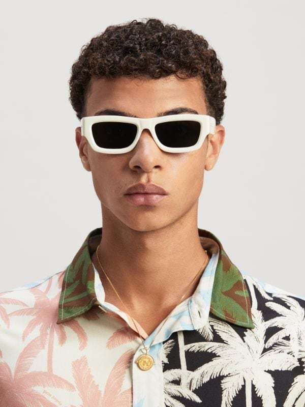 Palm Angels Auberry Rectangle-frame Sunglasses In Gray