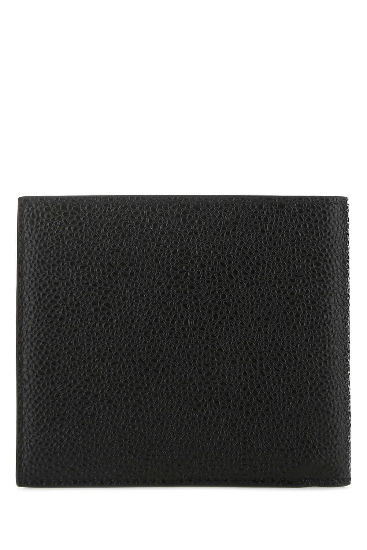 Thom Browne Pebble-grain Leather Billfold Wallet In Black