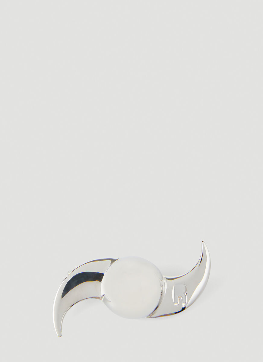 Raf Simons Silver Brooch In White