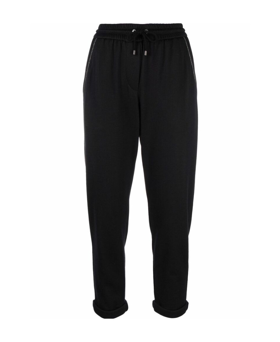Brunello Cucinelli Monili-detail Drawstring Track Pants In Black