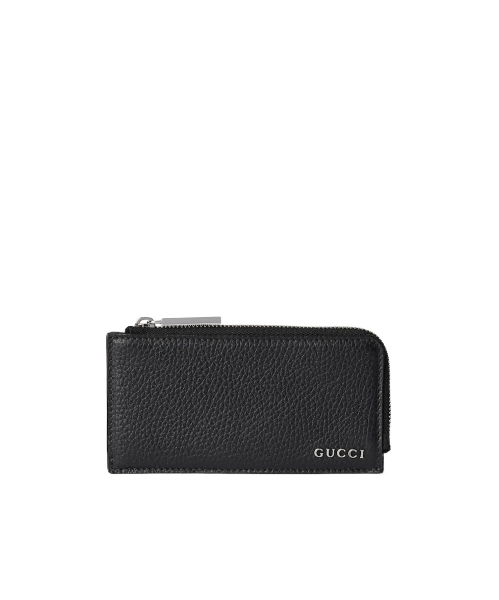 Gucci Logo-lettering Leather Wallet In Black