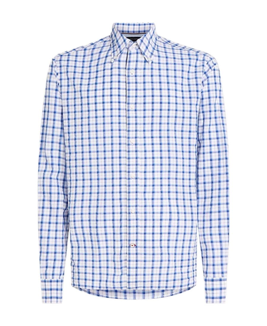 Tommy Hilfiger Flex Micro-plaid Shirt In Blue