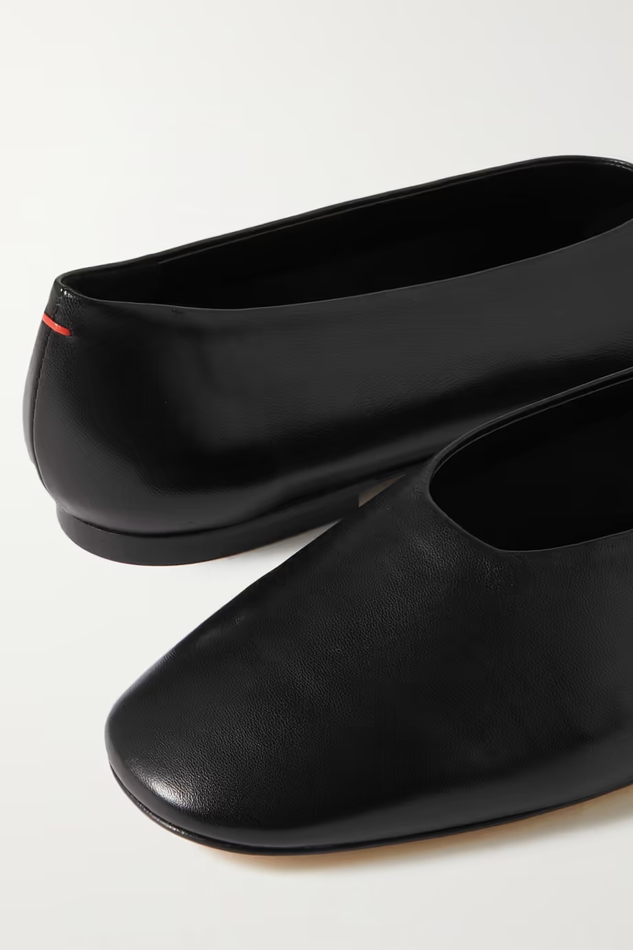 Aeyde Kirsten Leather Ballerina Shoes In Black