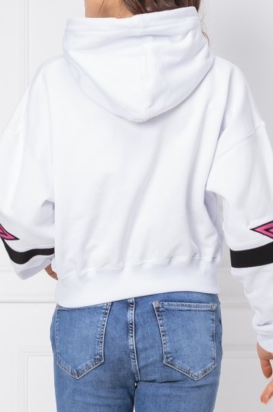 Msgm Logo Hooded Sweater In White