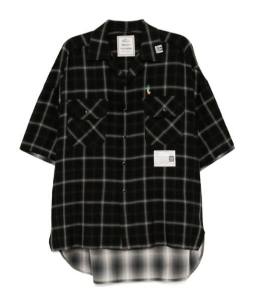 Miharayasuhiro Double Layered Check Shirt In Black