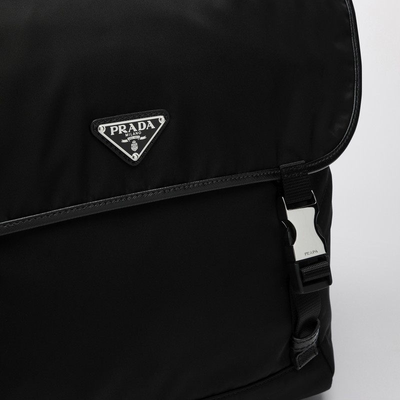 Prada Re-nylon Triangle-logo Crossbody Bag In Black