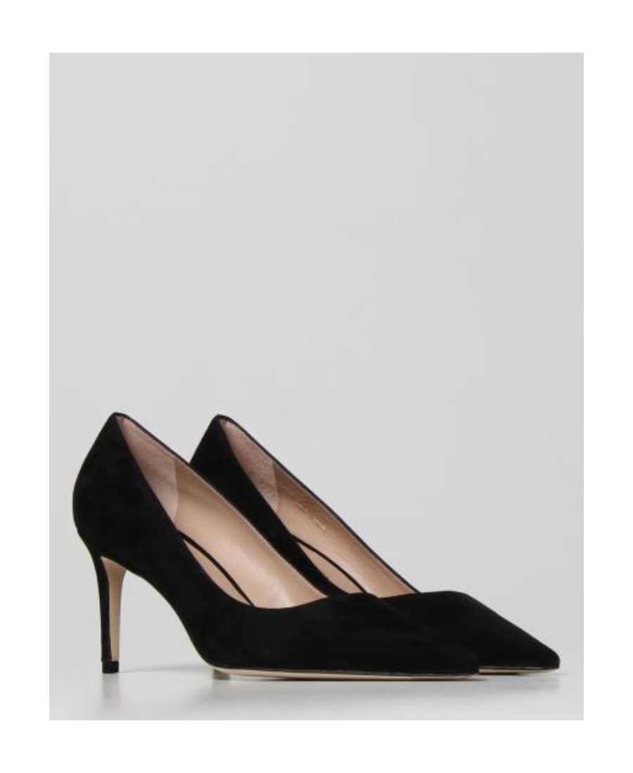 Stuart Weitzman Pointed-toe 75mm Leather Pumps In Black