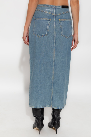 Iro Asymmetric Denim Skirt In Blue