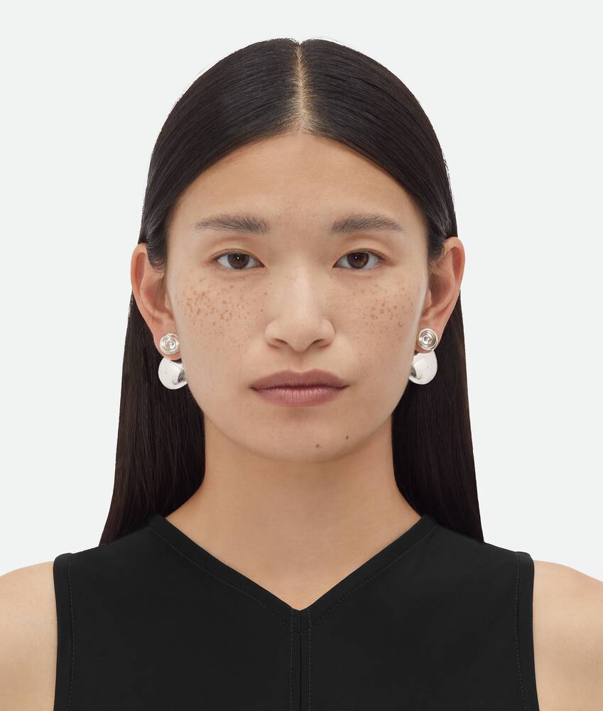 Bottega Veneta Concave Earrings In Gray
