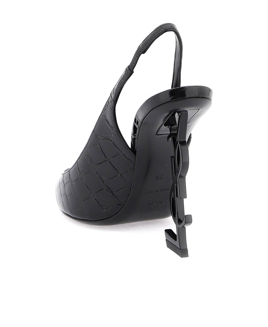 Saint Laurent Opyum Pointed Toe Slingback Pumps In Black